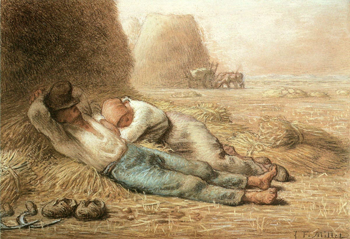 Jean-François Millet. Descanso ao meio dia. 1866.