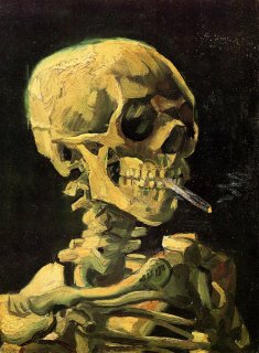 Van Gogh. Caveira com cigarro aceso. 1885.