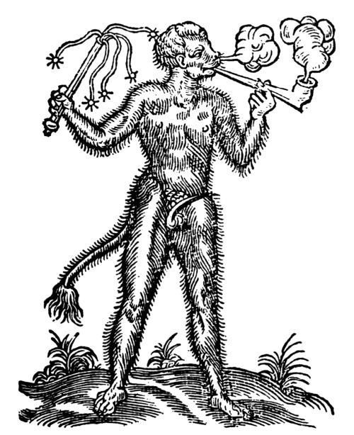 The devil of tobacco From William Hornby's The Scourge of Drunkennes, an anti-smoking pamphlet printed by G. Eld for Thomas Baylie, London, 1618