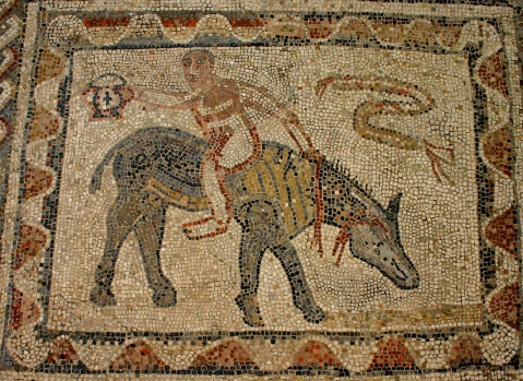 Sítio Arqueológico de Volubilis. Ruínas Romanas. Mosaico do Desultor. Sécs I a III.