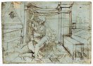 07. Leonardo da Vinci. Phyllis (or Campaspe) riding Aristotle, c 1480.