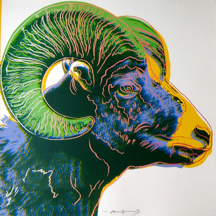 Andy Warhol Bighorn Ram, from Endangered Species, 1983.